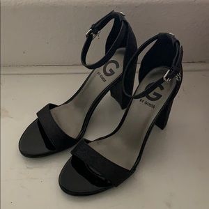 Heels, G by guess in sparkly black